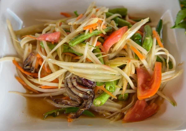 Würzige Papaya Salat Essen thailändisch — Stockfoto