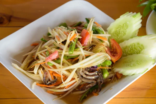 Würzige Papaya Salat Essen thailändisch — Stockfoto