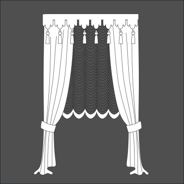 perdeler. Klasik perde. lambrequin