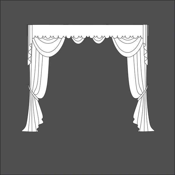 Curtains . classic curtains . lambrequin — Stock Vector