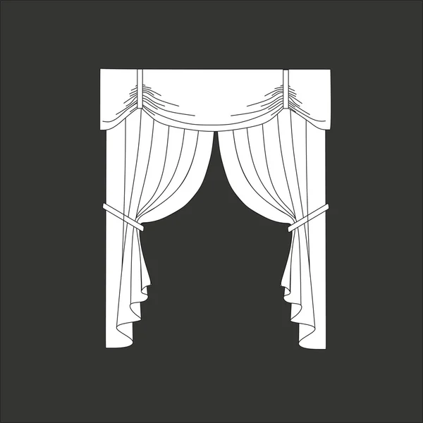 窗帘。经典的窗帘。lambrequin — 图库矢量图片