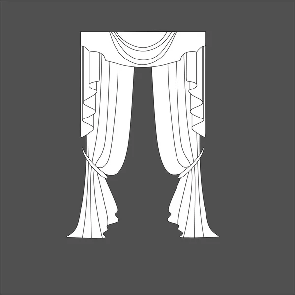 Cortinas. cortinas clásicas. lambrequina — Archivo Imágenes Vectoriales