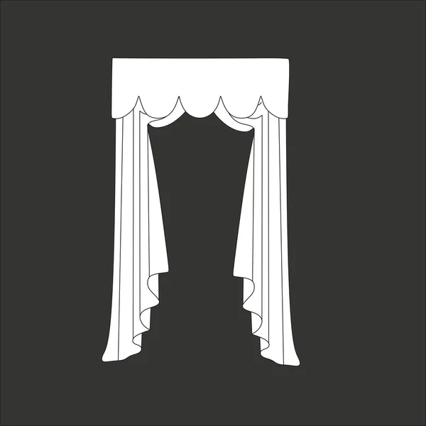 Cortinas. cortinas clásicas. lambrequina — Vector de stock