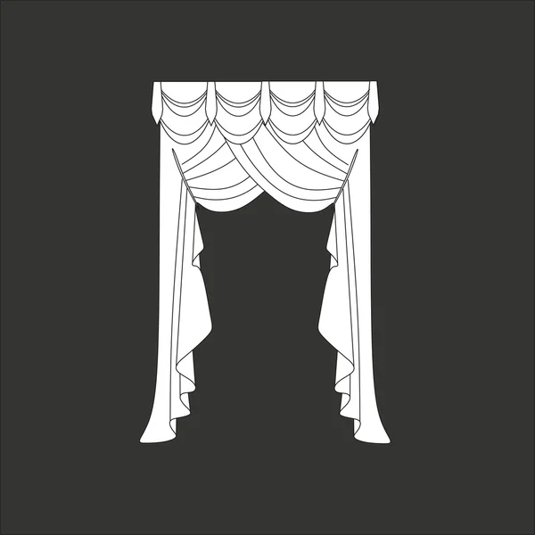 Vorhänge. klassische Vorhänge. Lambrequin — Stockvektor