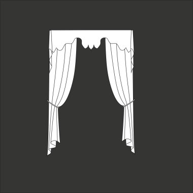 Perdeler. pencere dekorasyon. Klasik perdeler