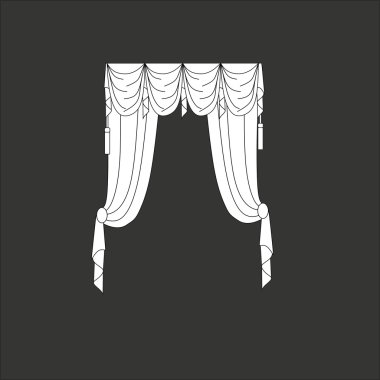 Perdeler. pencere dekorasyon. Klasik perdeler