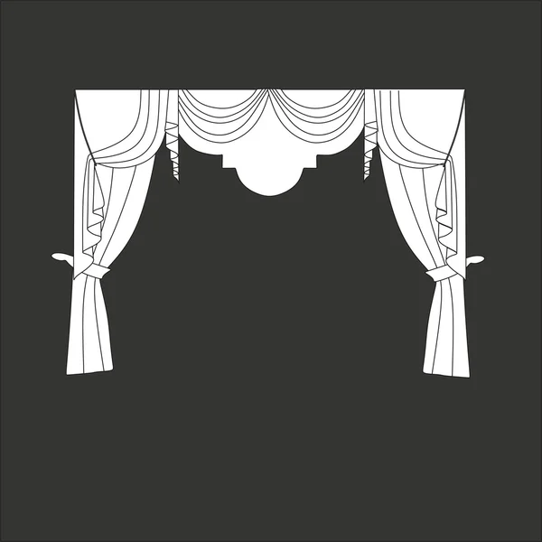 Cortinas. decoração da janela. cortinas clássicas — Vetor de Stock