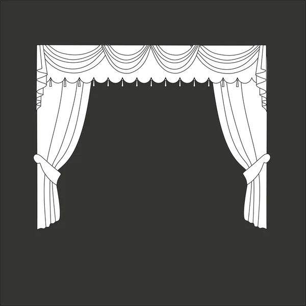 Cortinas. decoración de ventanas. cortinas clásicas — Vector de stock