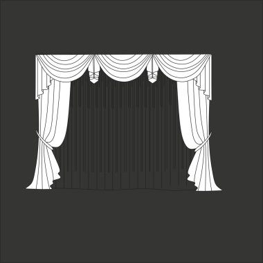 Perdeler. pencere dekorasyon. Klasik perdeler