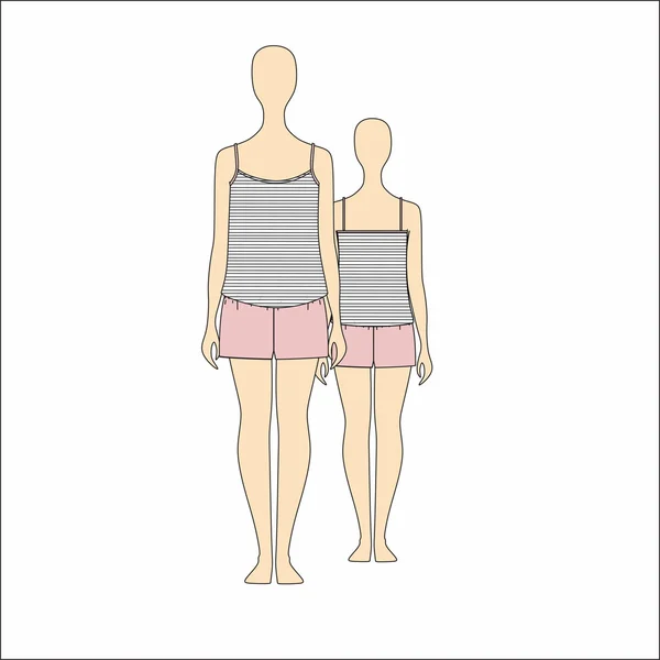 Schlafanzug für Frauen. Kleidersatz Jersey . — Stockvektor