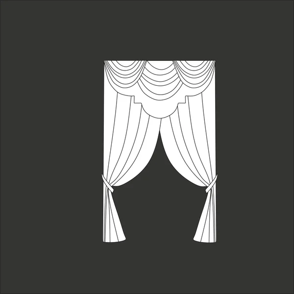 Cortinas clássicas. decoração da janela — Vetor de Stock