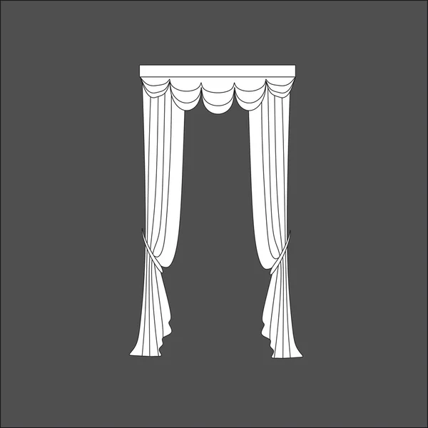 Classic curtains. window decoration — Stock Vector