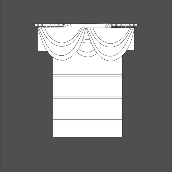 Klassiska gardiner. Fönsterdekoration — Stock vektor