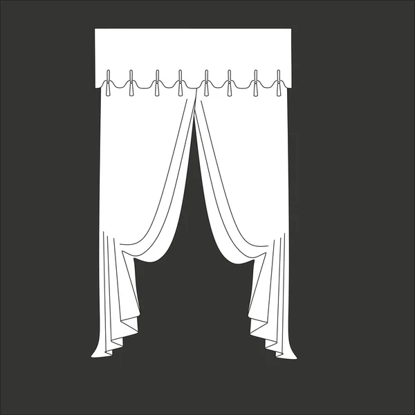 Klassieke gordijnen. Raamdecoratie — Stockvector
