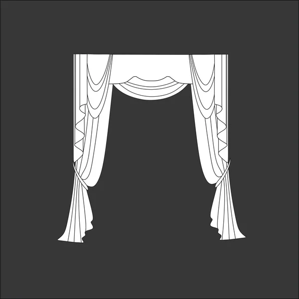 Классические шторы. украшение окон — стоковый вектор