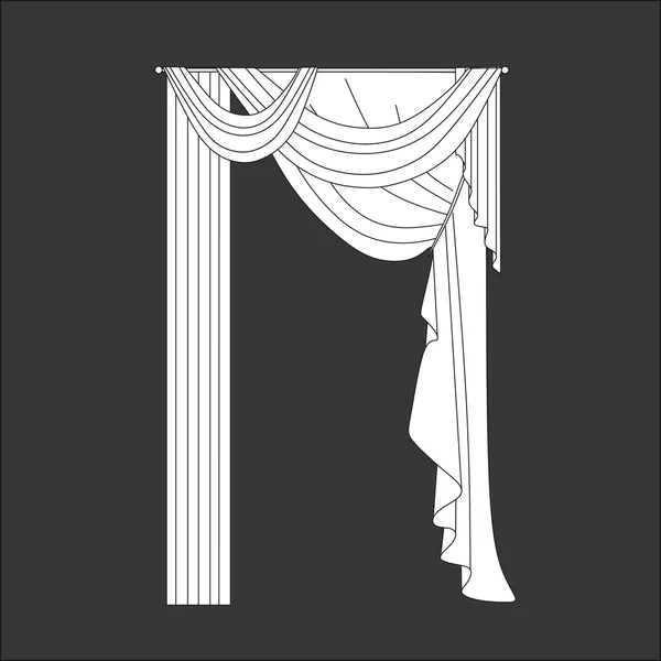 Classic curtains. window decoration — Stock Vector