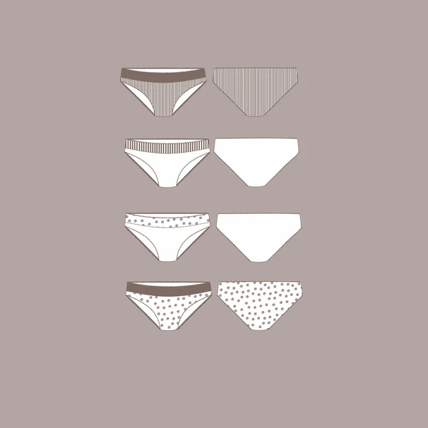 Mutandine per donne. Lingerie — Vettoriale Stock