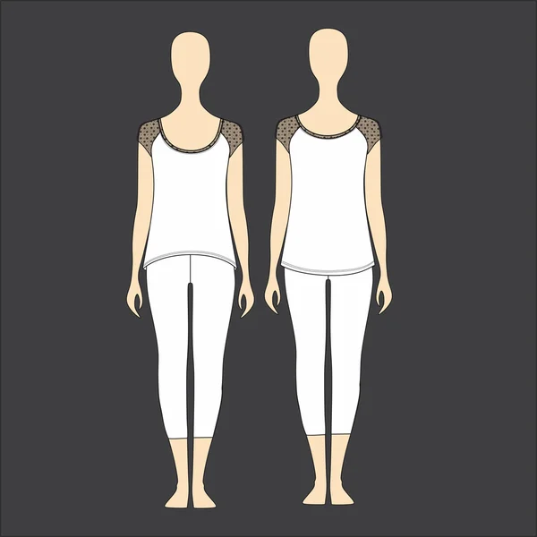 Pijamas para mujeres. ropa Set jersey para mujer  . — Vector de stock