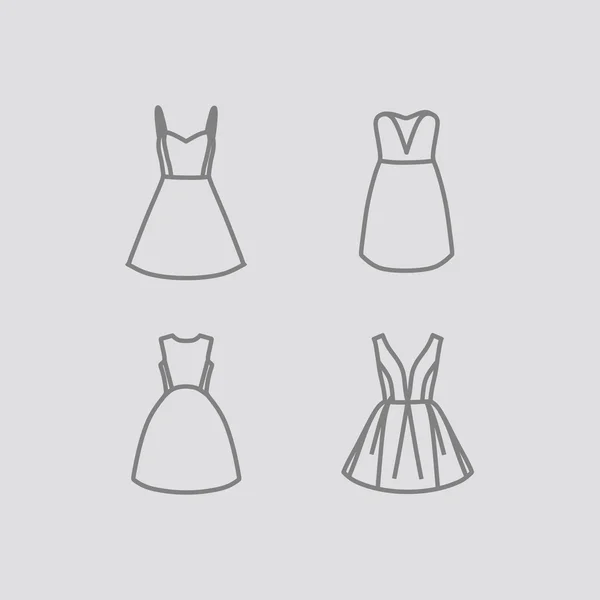 Set of women's dresses — Stock Vector