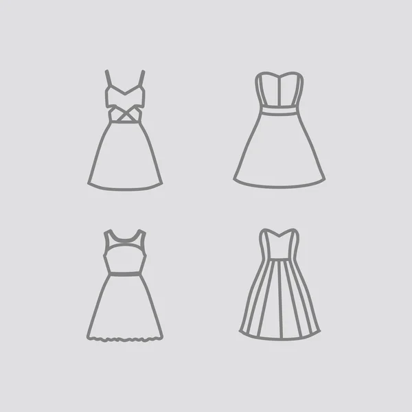 Conjunto de vestidos de mujer — Archivo Imágenes Vectoriales