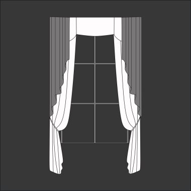 Dekorasyon pencere perdeleri kroki