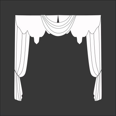 Dekorasyon pencere perdeleri kroki