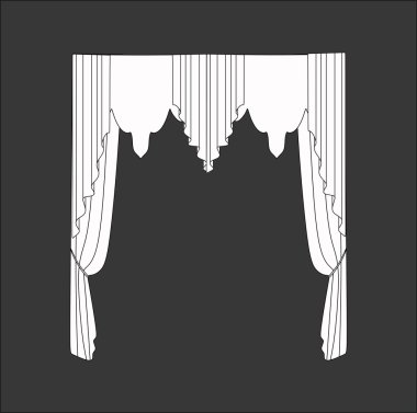 Dekorasyon pencere perdeleri kroki