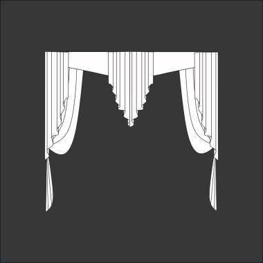 Dekorasyon pencere perdeleri kroki