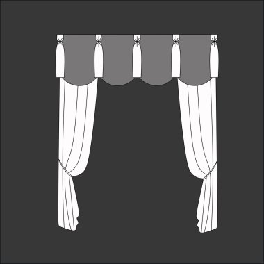 Dekorasyon pencere perdeleri kroki