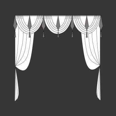 Dekorasyon pencere perdeleri kroki