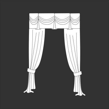 Taslak tasarım pencere perdeleri.