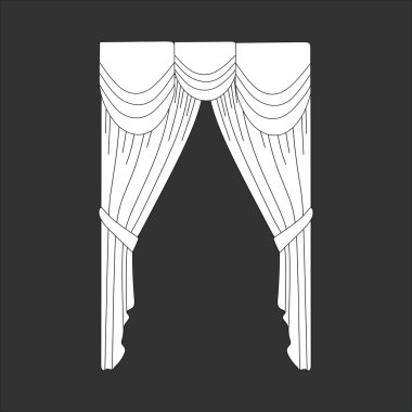 Taslak tasarım pencere perdeleri.