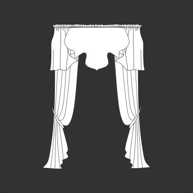 Taslak tasarım pencere perdeleri.
