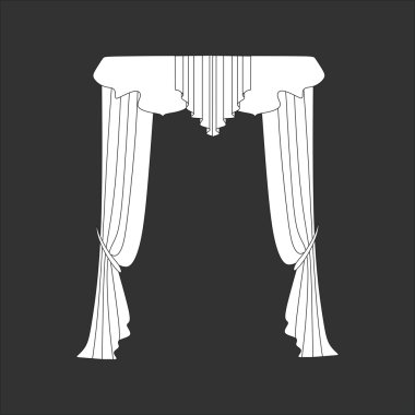 Taslak tasarım pencere perdeleri.