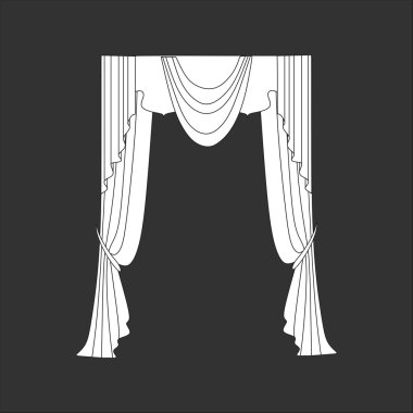 Taslak tasarım pencere perdeleri.