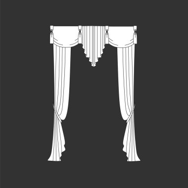 Perde, pencere lambrequin, iç dekorasyon