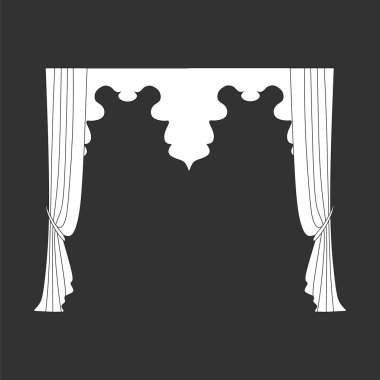 Taslak tasarım pencere perdeleri.