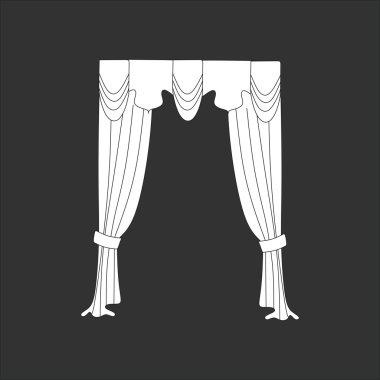 perdeler. pencere dekorasyon. Dekorasyon pencere perdeleri kroki