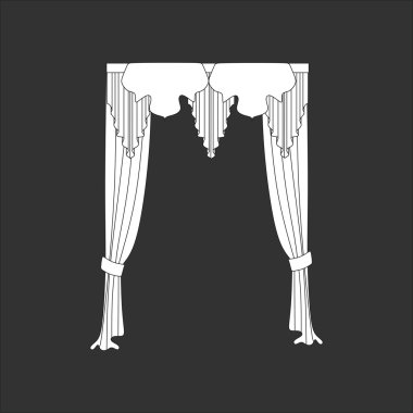 perdeler. pencere dekorasyon. Dekorasyon pencere perdeleri kroki