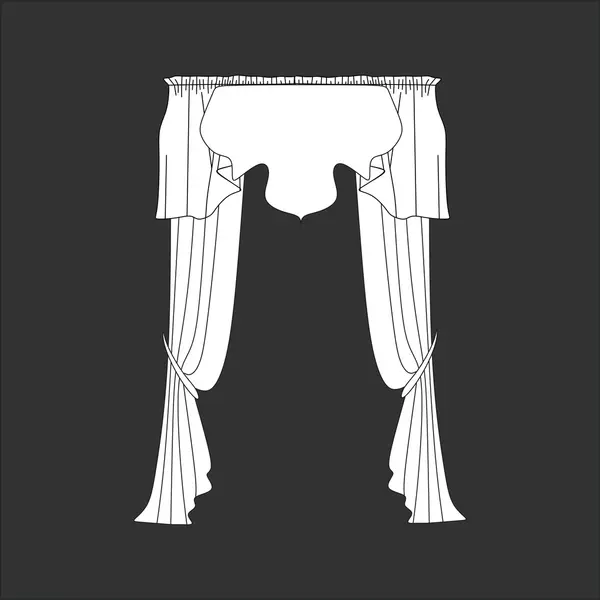 Diseño de boceto cortinas de ventana . — Archivo Imágenes Vectoriales