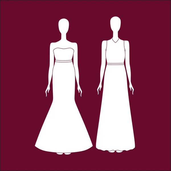 Vestido festivo de mujer para la noche . — Vector de stock