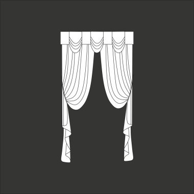 perdeler. Tasarım pencere perdeleri kroki.