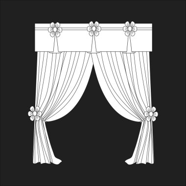 perdeler. Tasarım pencere perdeleri kroki.