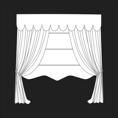 perdeler. Tasarım pencere perdeleri kroki.