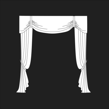 perdeler. Tasarım pencere perdeleri kroki.