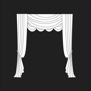 perdeler. Tasarım pencere perdeleri kroki.