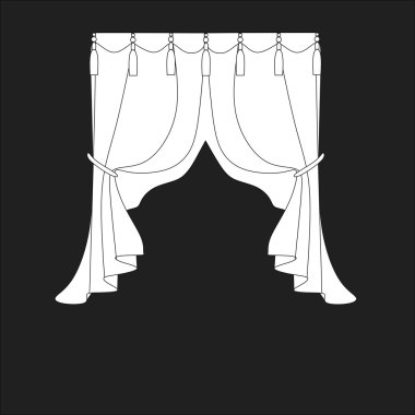 perdeler. Tasarım pencere perdeleri kroki.