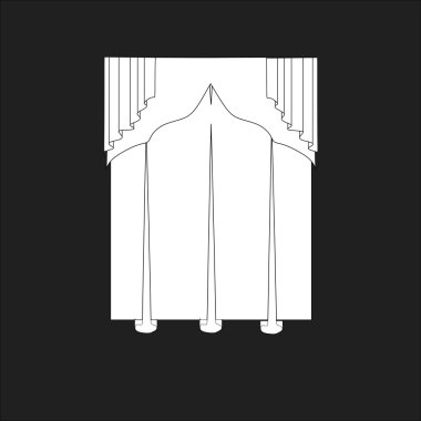 perdeler. Tasarım pencere perdeleri kroki.