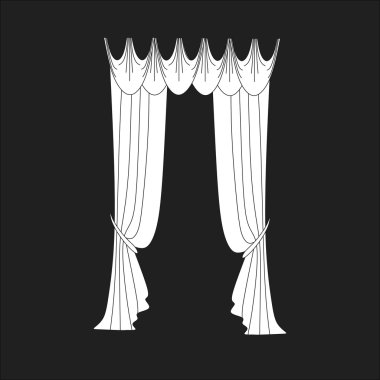 perdeler. Tasarım pencere perdeleri kroki.