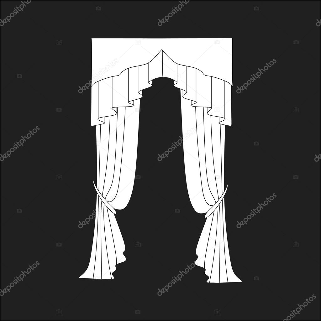 curtains. sketch design window curtains.